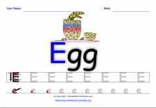 alphabet worksheets letter E