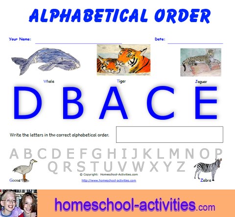 Free Alphabetical Order Worksheets: Printable Homeschooling Fun