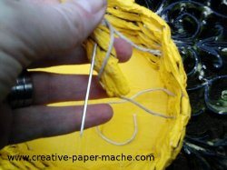 attaching the Easter basket handle