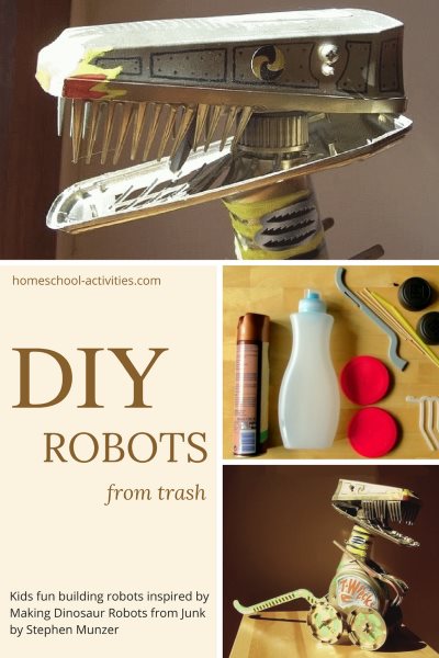 make dino robots from trash