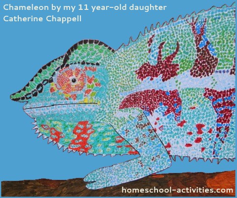 Chameleon painting by my daughter Catherine Chappell