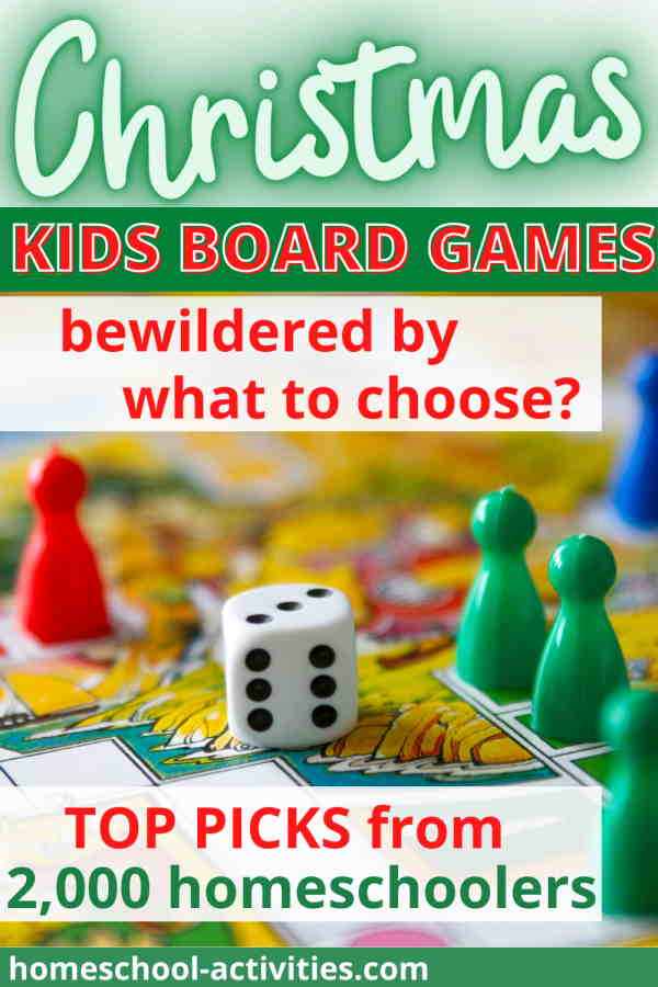 Christmas educational board games recommended by homeschoolers