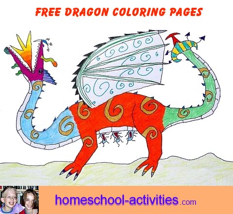 free dragon coloring pages