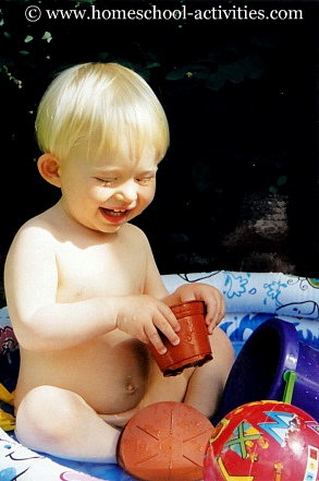 William in the splash pool