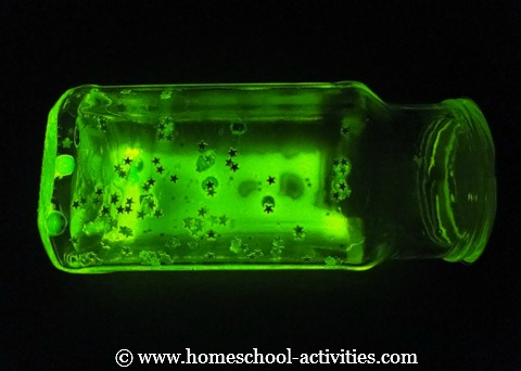 Glow sticks used to light up a mason jar