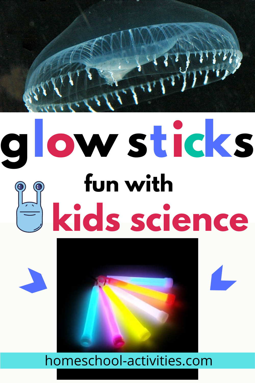 Kids science experiments with glow sticks