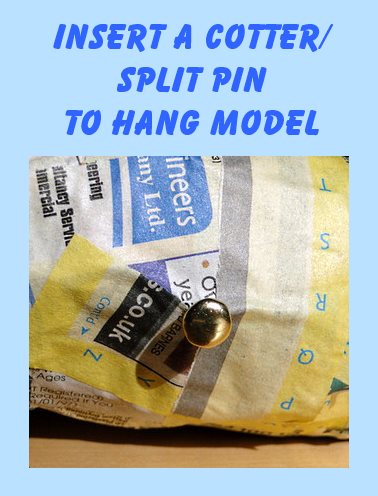 use a cotter pin to hang the model