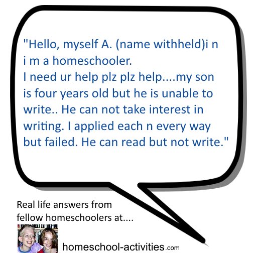 writing problems question from homeschool Mom