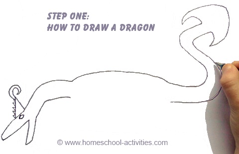 Step one how to draw a dragon