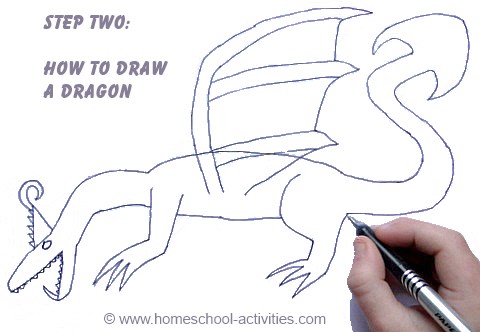 How to Draw a Dragon - Instructions for Easy Dragon Drawing