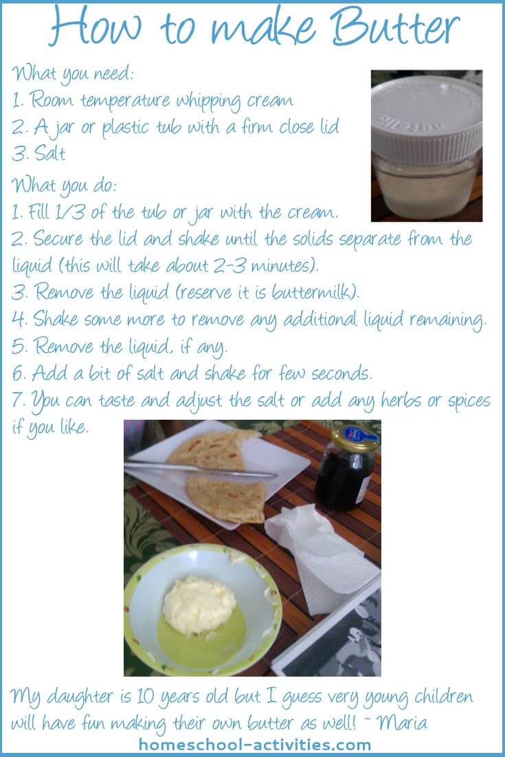 Butter making recipe instructions