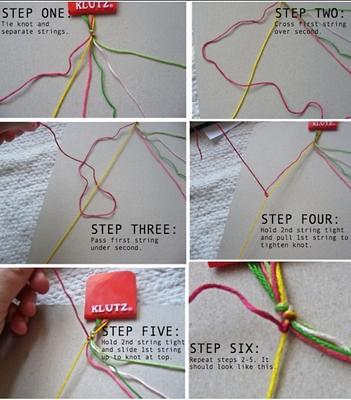how to make friendship bracelets steps 1-6