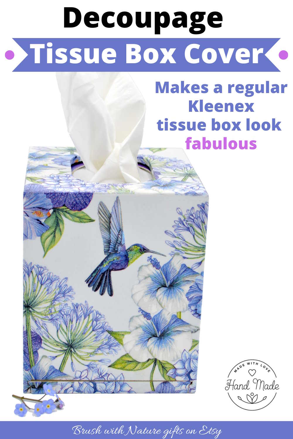 hummingbird tissue box cover