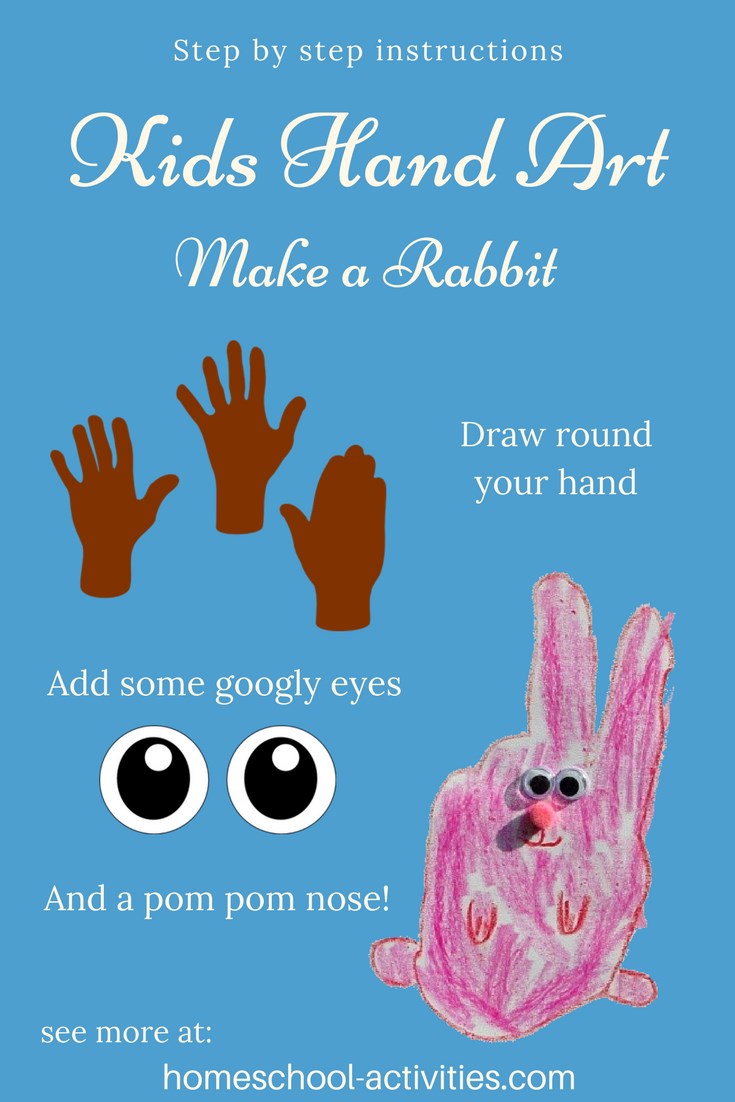 kids hand art rabbit