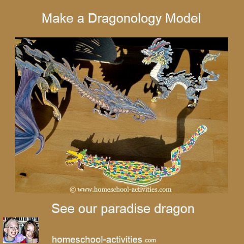 kids model dragon out of card
