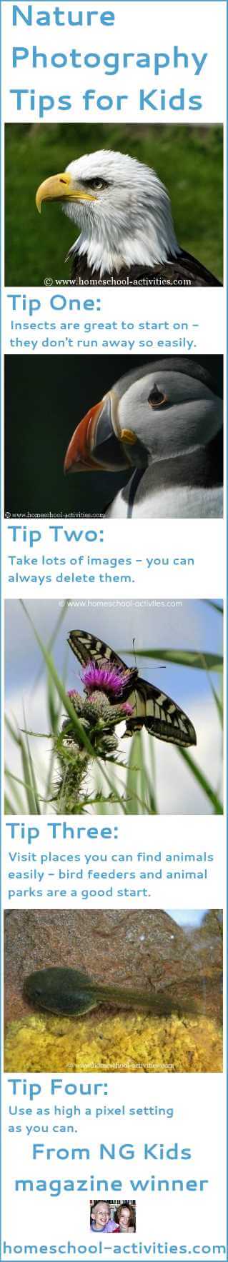 nature photography tips for kids