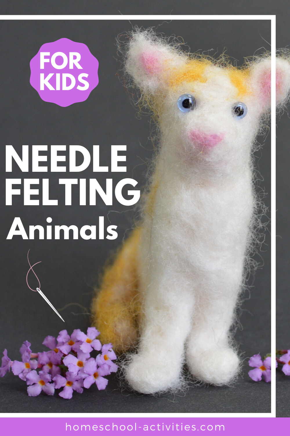 needle felted cat