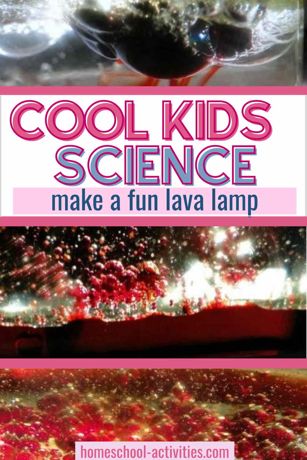 Easy kids science experiment to make a diy lava lamp