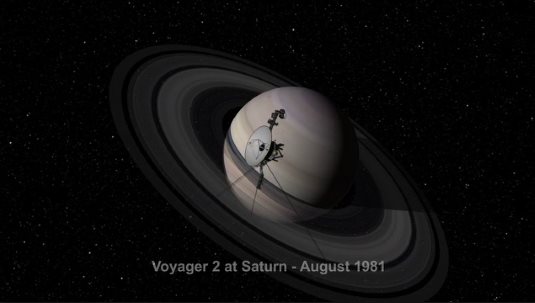 Voyager space probe at Saturn