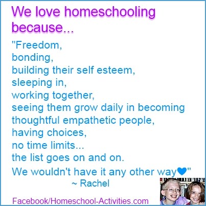 We love homeschooling because