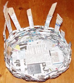 weaving an Easter basket