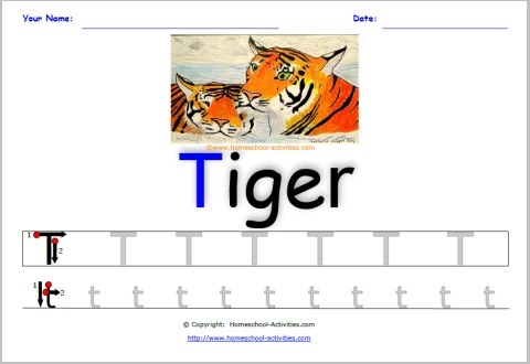 letter t alphabet worksheet