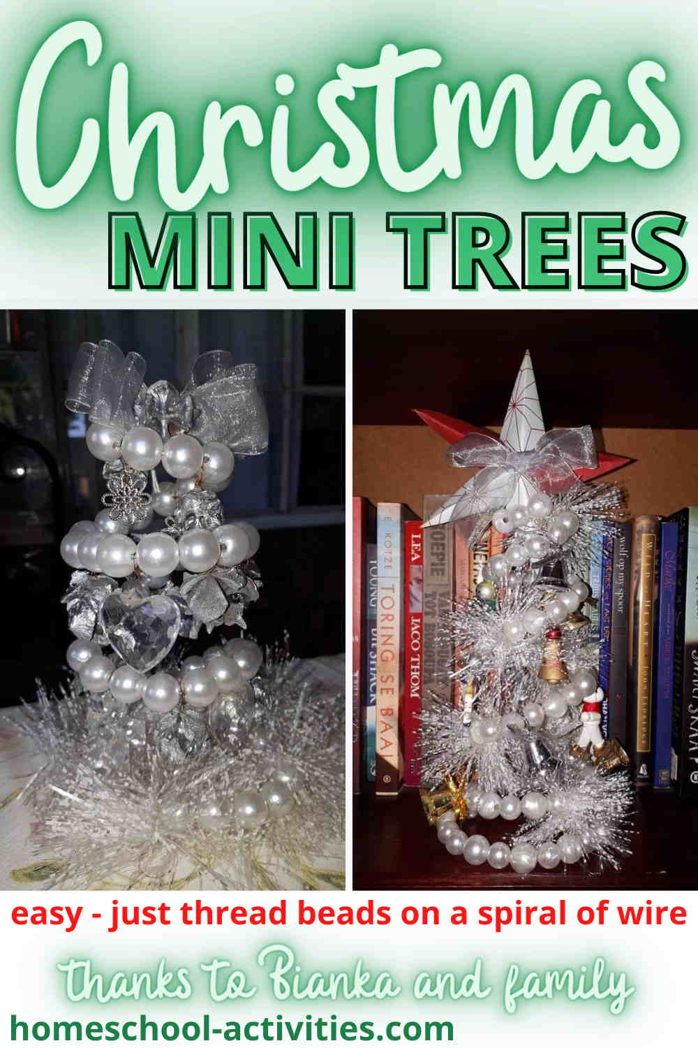 Christmas mini trees made from wire
