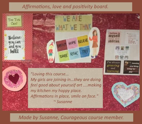 Affirmations, love and positivity board