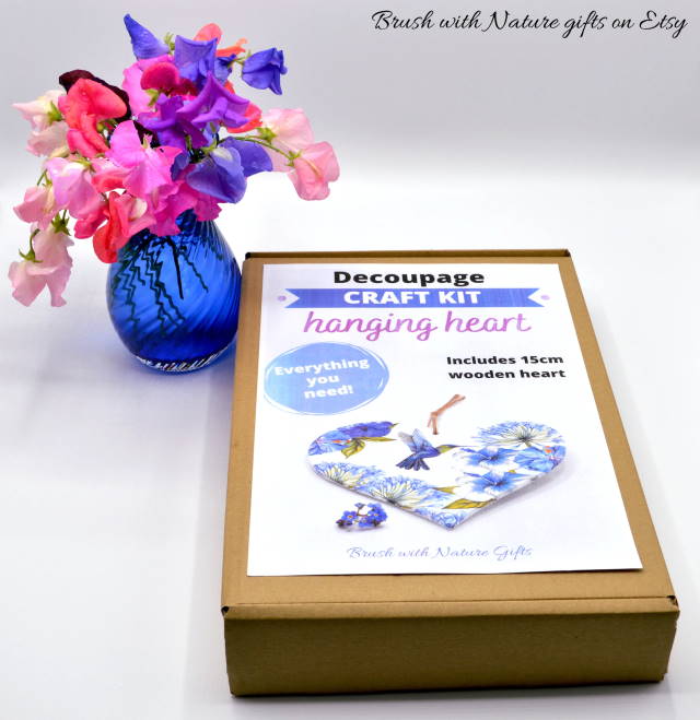 Decoupage starter set showing how to make a wooden heart