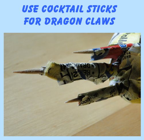 use cocktail sticks for dragon claws