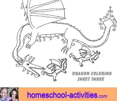 free dragon coloring page three