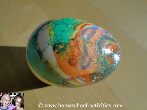 Decorated marbled egg