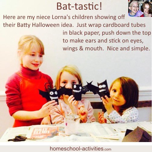 halloween crafts bats from cardboard tubes