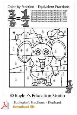 fraction coloring sheet
