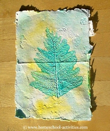 homemade paper leaf