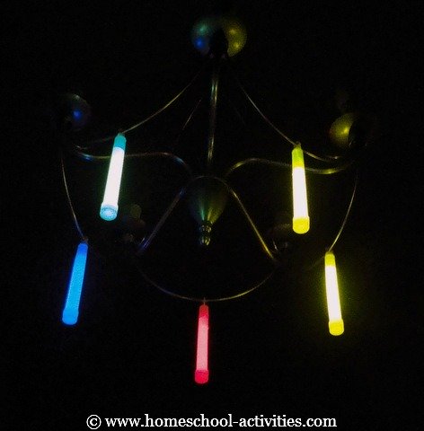glow stick chandelier