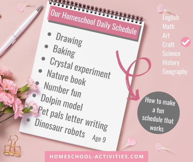 Homeschool daily schedule