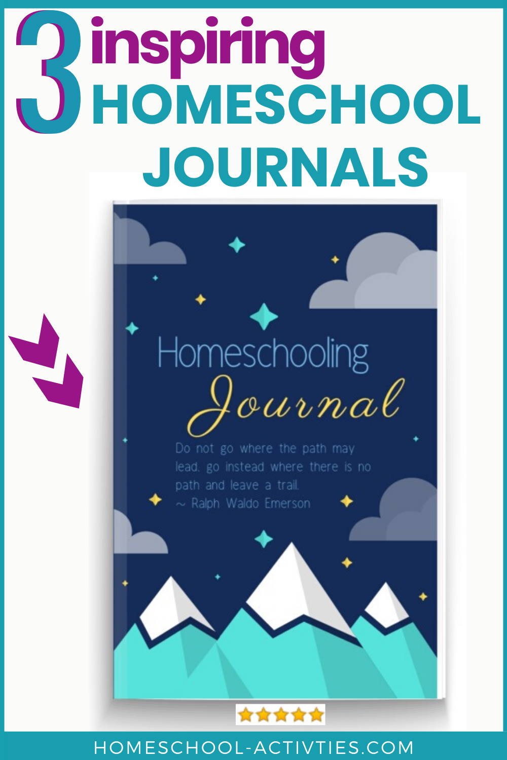 Inspirational homeschooling journals with floral decorations and inspiring quotes