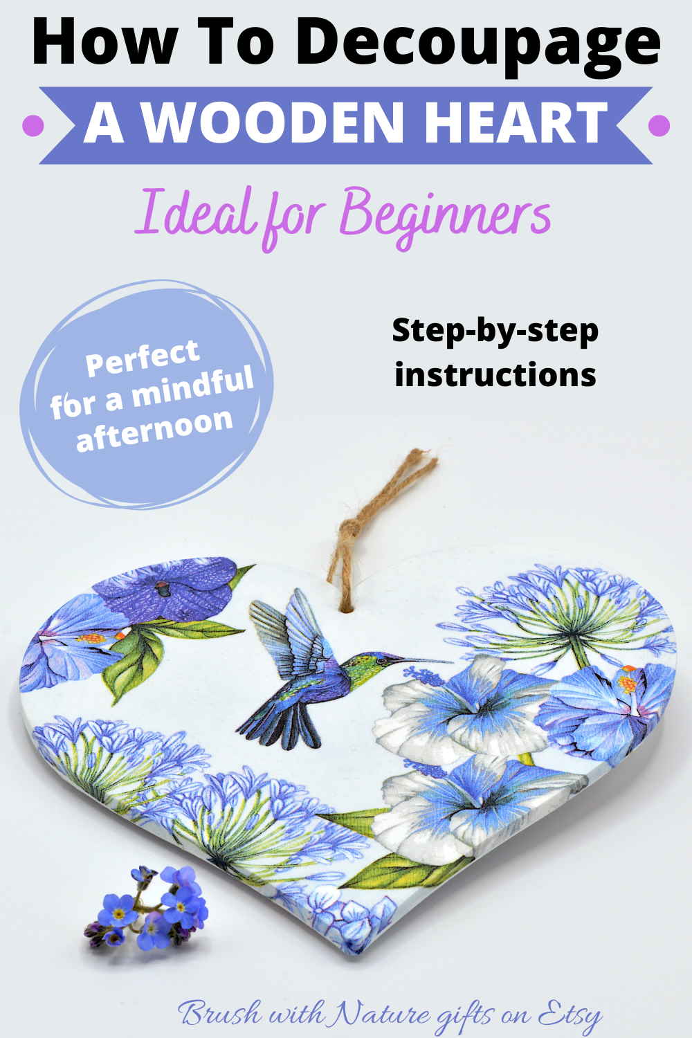 How to decoupage a wooden heart with step-by-step instructions