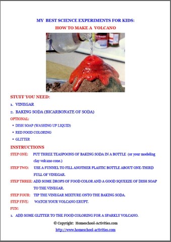 how to make a volcano printable sheet