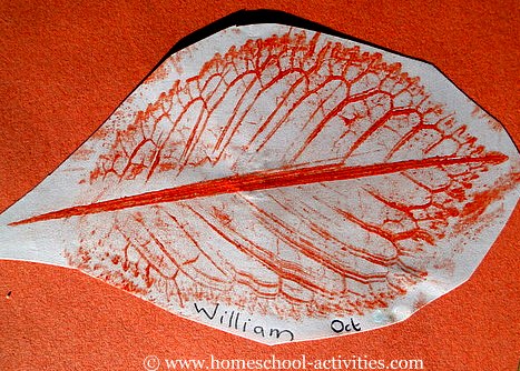 wax leaf rubbing