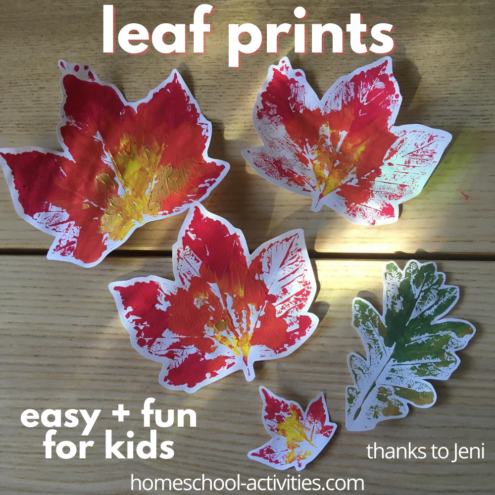Leaf printing for kids
