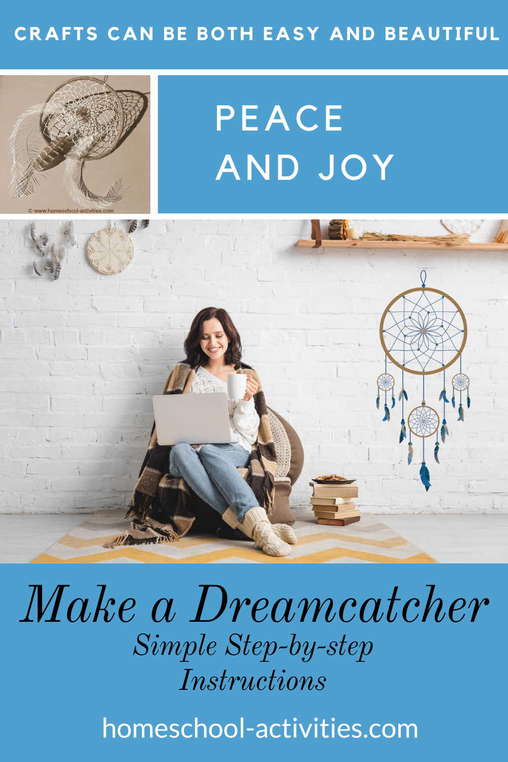 Make a Dreamcatcher step-by-step simple instructions showing you how to make a magical diy dreamcatcher with wool or sinew, cane and feathers.