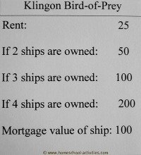 Star Trek Monopoly property values