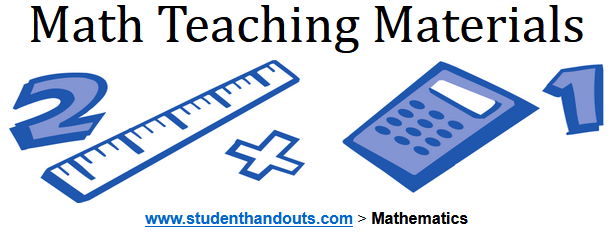 Student handouts free math worksheets