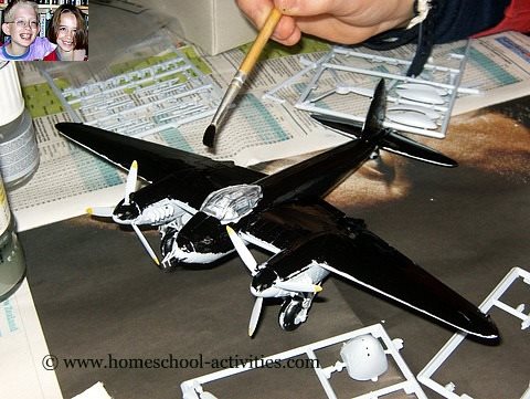 Making plastic model airplanes