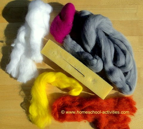 Needle felting roving wool