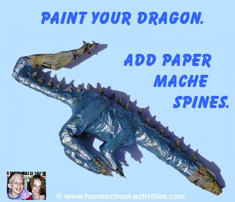 painting paper mache dragon