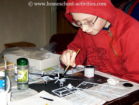 painting plastic model airplanes