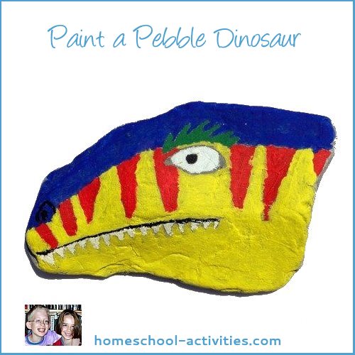 pebble painting dinosaur